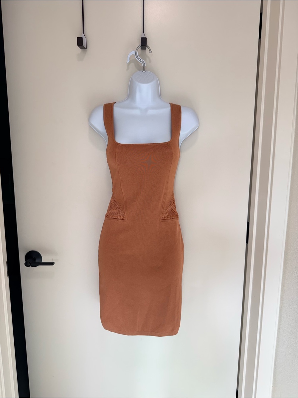Zara Mini Knit Tank Dress in Light Rust Brown